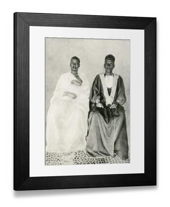Framed Print : King of Bunyoro and his wife, Western Uganda, East Africa