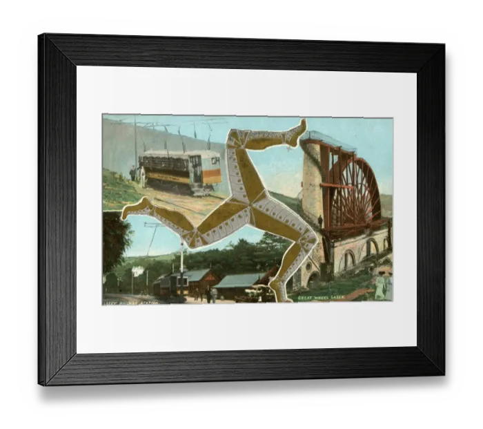 Framed Print : Scenes of the Isle of Man - Laxey Wheel, Railway Station Framed Print : Scenes of the Isle of Man - Laxey Wheel, Railway Station