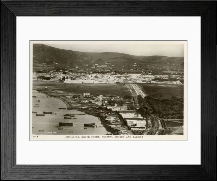 Framed Print : Gibraltar - North Front - Neutral Ground and Lalinea Framed Print : Gibraltar - North Front - Neutral Ground and Lalinea
