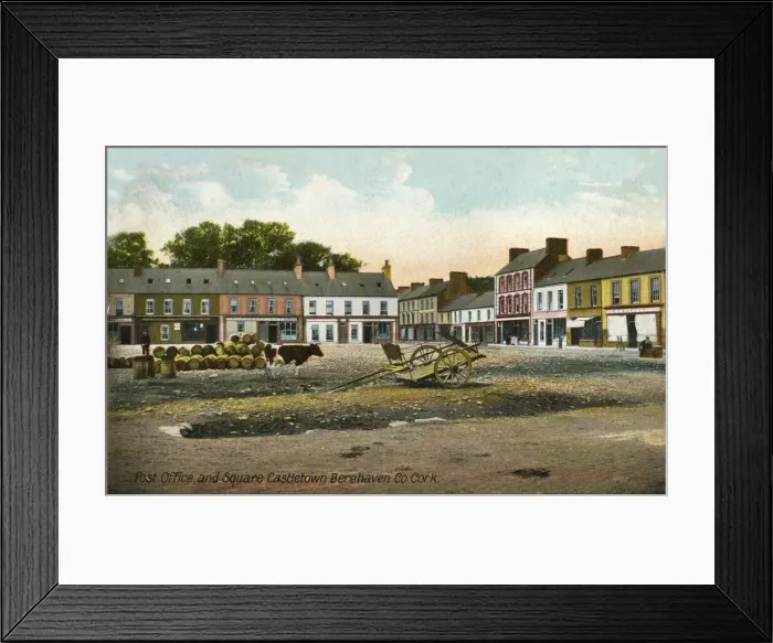 Framed Print : Post Office and Square, Castletown Berehaven Cork, Ireland Framed Print : Post Office and Square, Castletown Berehaven Cork, Ireland