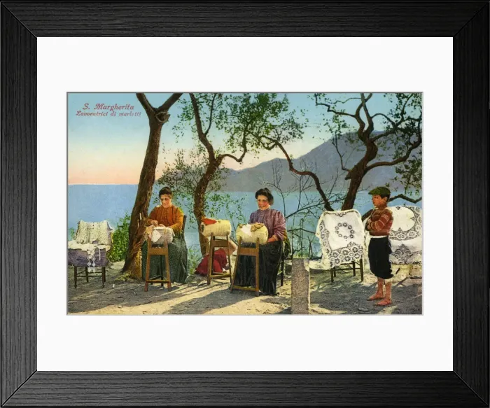 Framed Print : Italian Lacemakers - Santa Margherita Ligure, Liguria, Italy Framed Print : Italian Lacemakers - Santa Margherita Ligure, Liguria, Italy