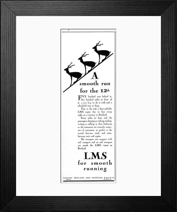 Framed Print : Advertisement for LNER - A smooth run for the 12th Framed Print : Advertisement for LNER - A smooth run for the 12th