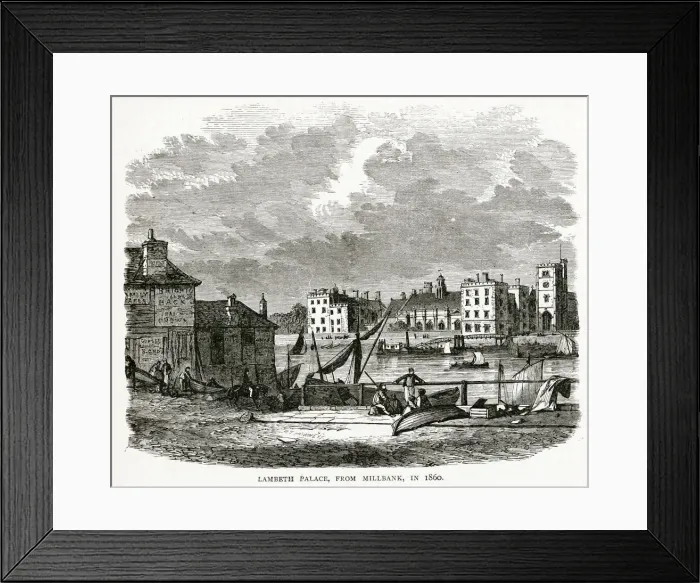 Framed Print : Lambeth Palace from Millbank 1860 Framed Print : Lambeth Palace from Millbank 1860