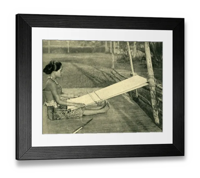 Framed Print : Sea Dayak woman weaving, Borneo, SE Asia Framed Print : Sea Dayak woman weaving, Borneo, SE Asia