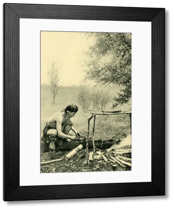 Framed Print : Kayan man preparing poison for blowpipe, Borneo, SE Asia Framed Print : Kayan man preparing poison for blowpipe, Borneo, SE Asia