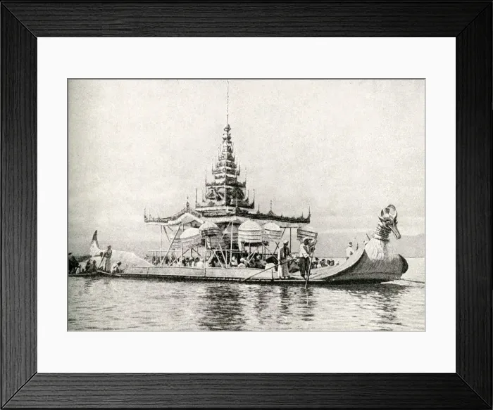 Framed Print : State barge of Chief of Yawnghwe, Burma, South East Asia Framed Print : State barge of Chief of Yawnghwe, Burma, South East Asia
