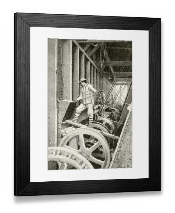 Framed Print : Operatives crushing nitrate, Chile, South America Framed Print : Operatives crushing nitrate, Chile, South America