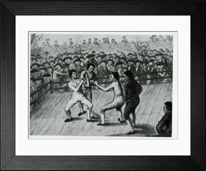 Framed Print : Mendoza and Humphries in a boxing match Framed Print : Mendoza and Humphries in a boxing match