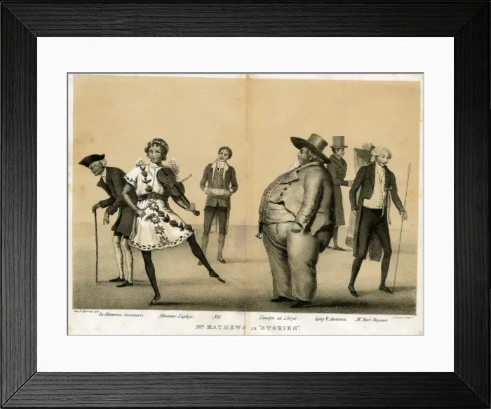 Framed Print : Charles Mathews playing six parts in Stories Framed Print : Charles Mathews playing six parts in Stories