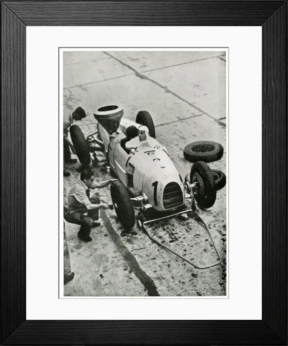Framed Print : Auto-Union racing car, tyre change and refuelling Framed Print : Auto-Union racing car, tyre change and refuelling