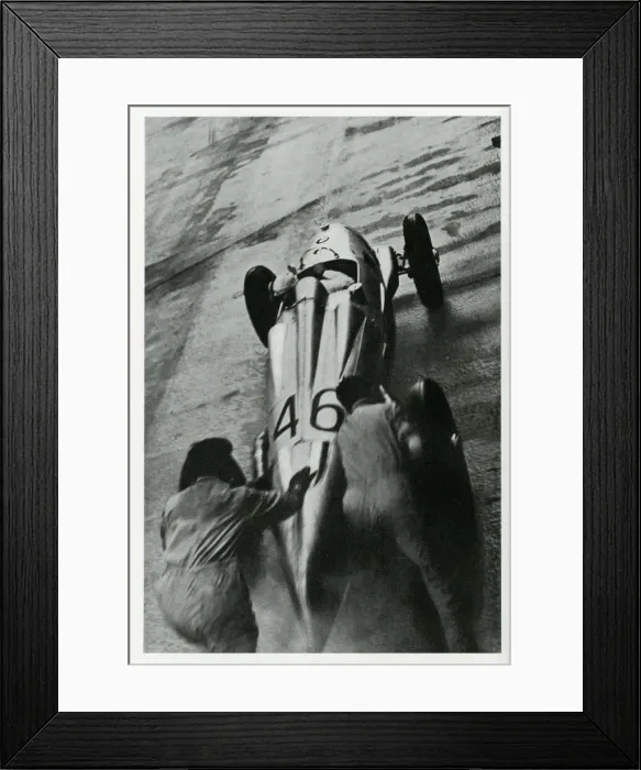 Framed Print : Auto-Union racing car restarting after a pitstop Framed Print : Auto-Union racing car restarting after a pitstop