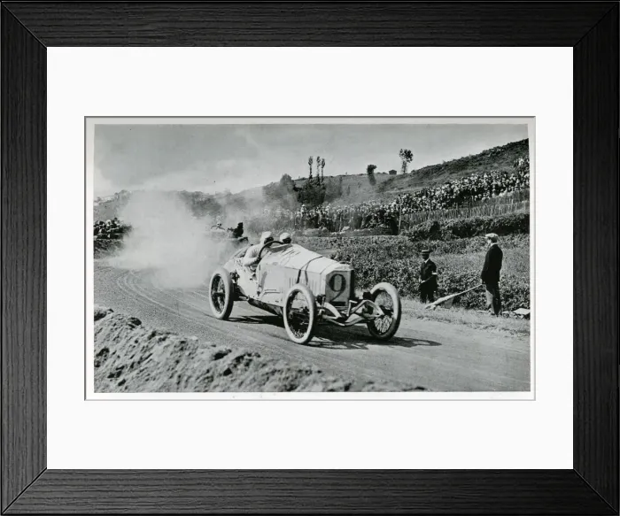 Framed Print : Lautenschlager driving a Mercedes, Grand Prix Framed Print : Lautenschlager driving a Mercedes, Grand Prix
