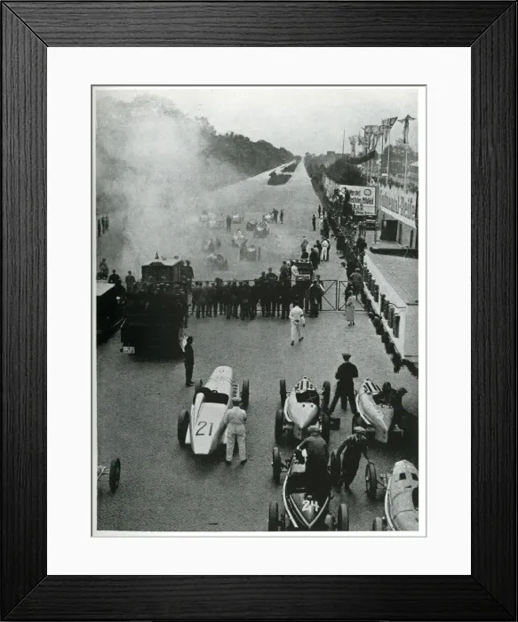 Framed Print : Start of a race at the Avus Track, Berlin, Germany Framed Print : Start of a race at the Avus Track, Berlin, Germany