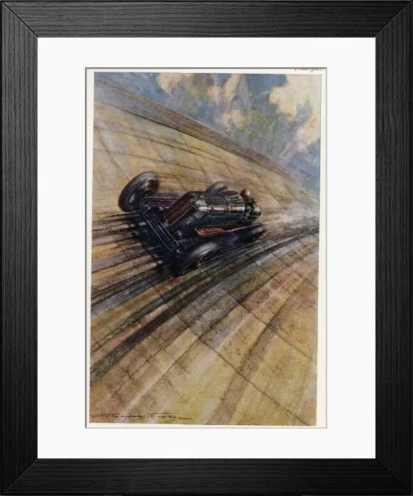 Framed Print : Derby-Miller racing car breaking records, France Framed Print : Derby-Miller racing car breaking records, France