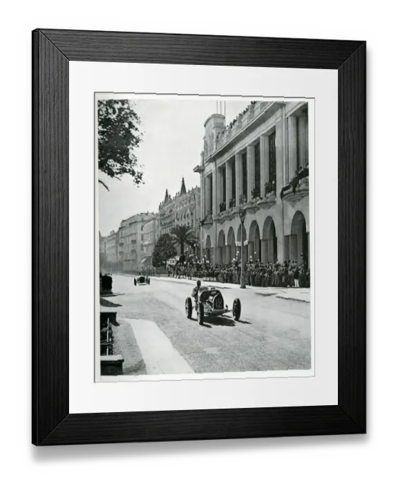 Framed Print : Racing cars on Promenade during the Nice Grand Prix, France Framed Print : Racing cars on Promenade during the Nice Grand Prix, France