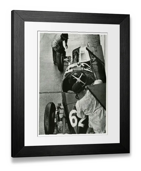 Framed Print : Racing car on a wet track with cut tyres Framed Print : Racing car on a wet track with cut tyres