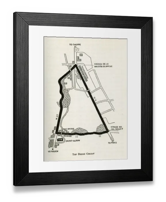 Framed Print : Motor racing circuit track at Dieppe, France Framed Print : Motor racing circuit track at Dieppe, France