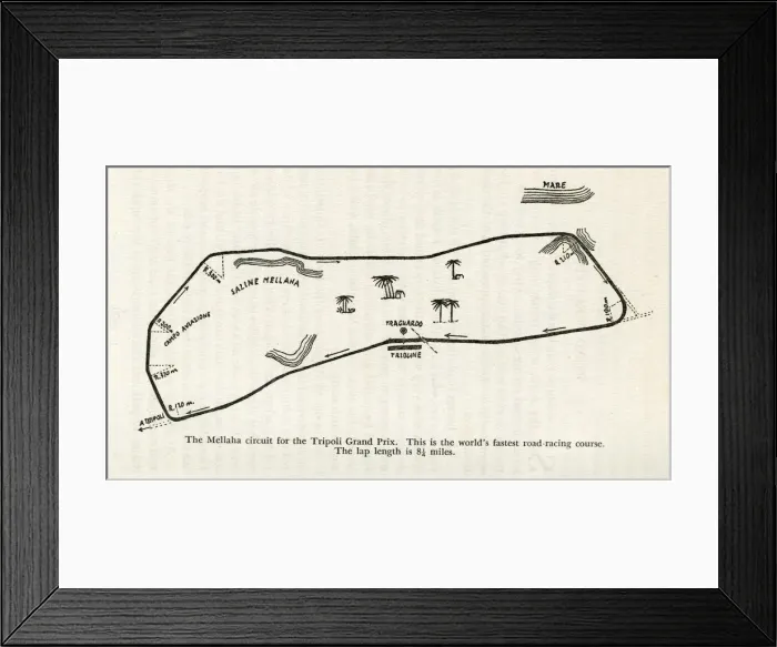 Framed Print : Motor racing track course for Tripoli Grand Prix Framed Print : Motor racing track course for Tripoli Grand Prix