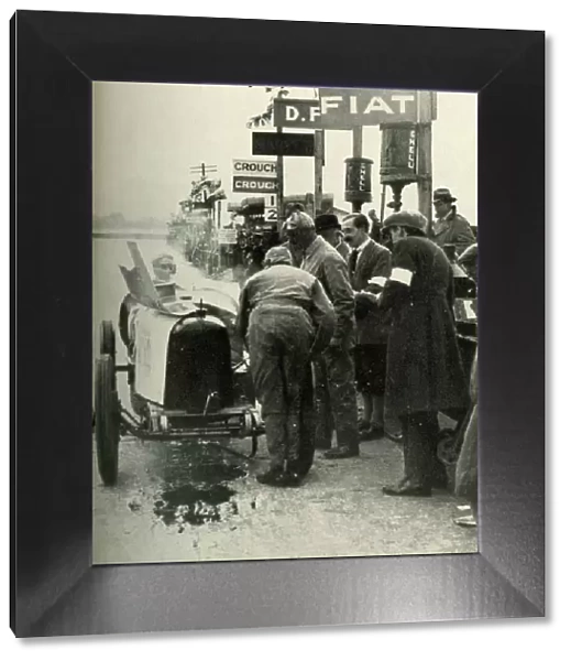 Sir Malcolm Campbell at the Brooklands pits