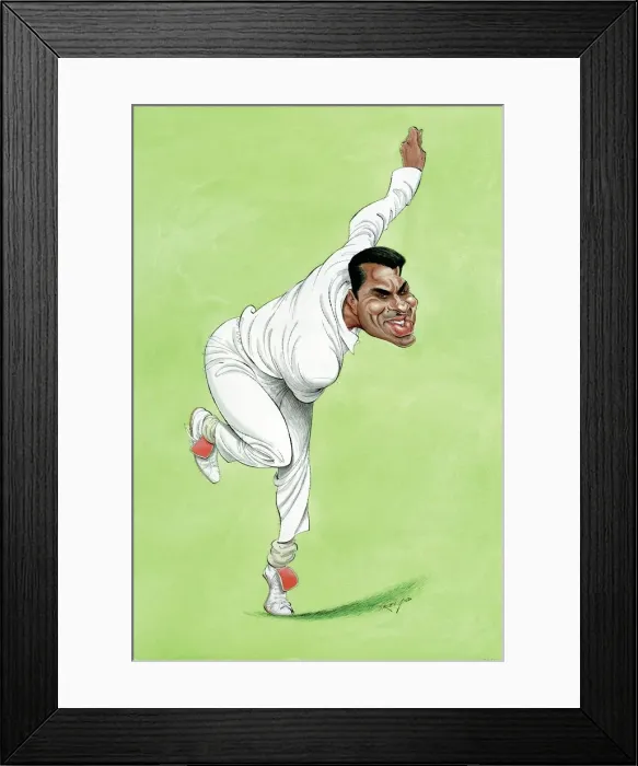Framed Print : Waqar Younis - Pakistan cricketer Framed Print : Waqar Younis - Pakistan cricketer