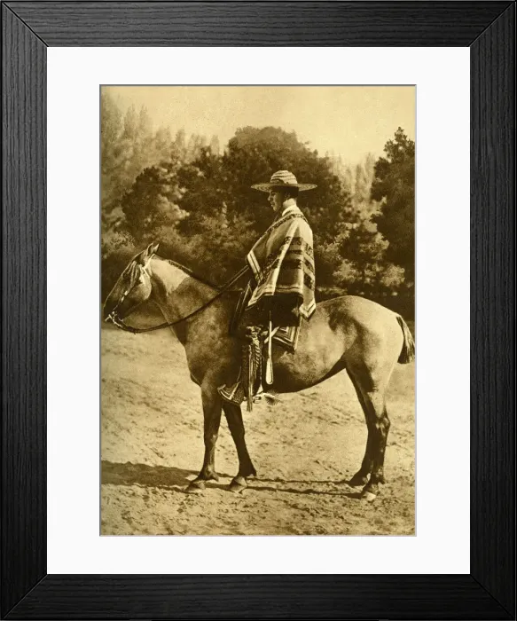 Framed Print : Rancher on horseback, Chile, South America Framed Print : Rancher on horseback, Chile, South America