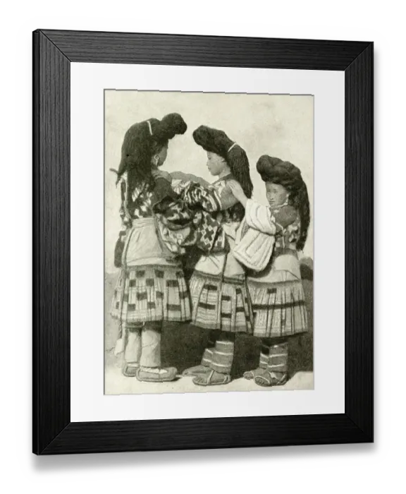 Framed Print : Nosu girls with large hairstyles, China, East Asia Framed Print : Nosu girls with large hairstyles, China, East Asia
