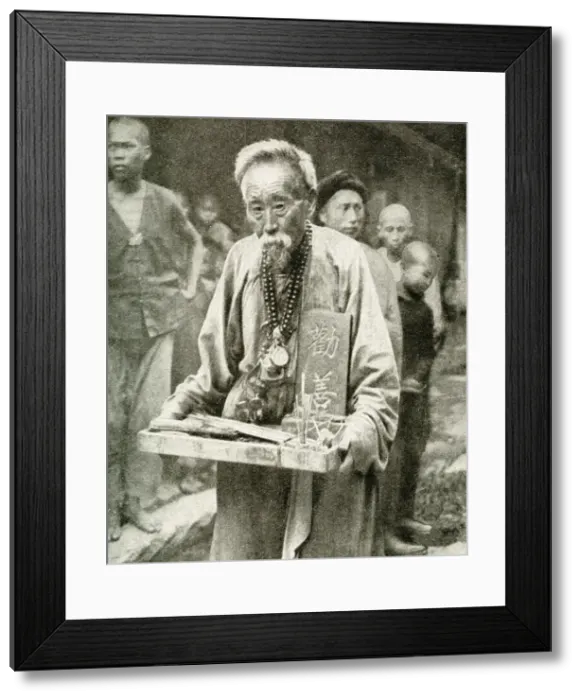 Framed Print : Street pharmacist with tray of drugs, China, East Asia Framed Print : Street pharmacist with tray of drugs, China, East Asia