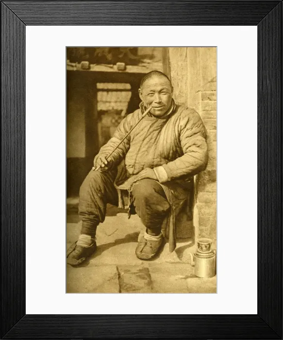 Framed Print : Man relaxing and smoking his pipe, China, East Asia Framed Print : Man relaxing and smoking his pipe, China, East Asia