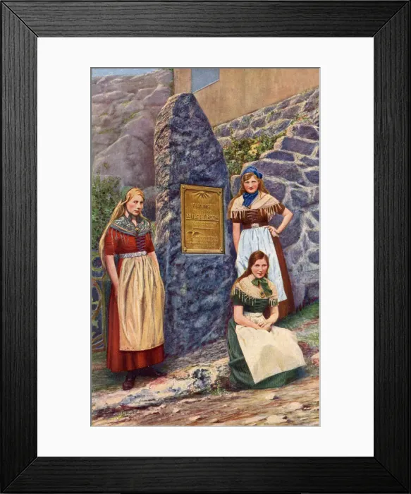 Framed Print : Young women in traditional dress, Stromo Island, Denmark Framed Print : Young women in traditional dress, Stromo Island, Denmark