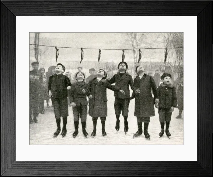 Framed Print : Boys jumping for herrings, Danzig (now Gdansk, Poland) Framed Print : Boys jumping for herrings, Danzig (now Gdansk, Poland)