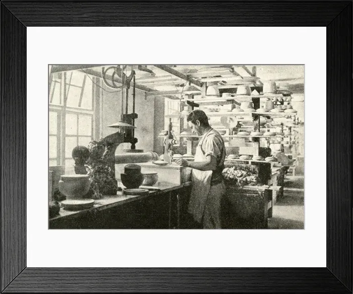 Framed Print : Potter making porcelain plates, Copenhagen, Denmark Framed Print : Potter making porcelain plates, Copenhagen, Denmark