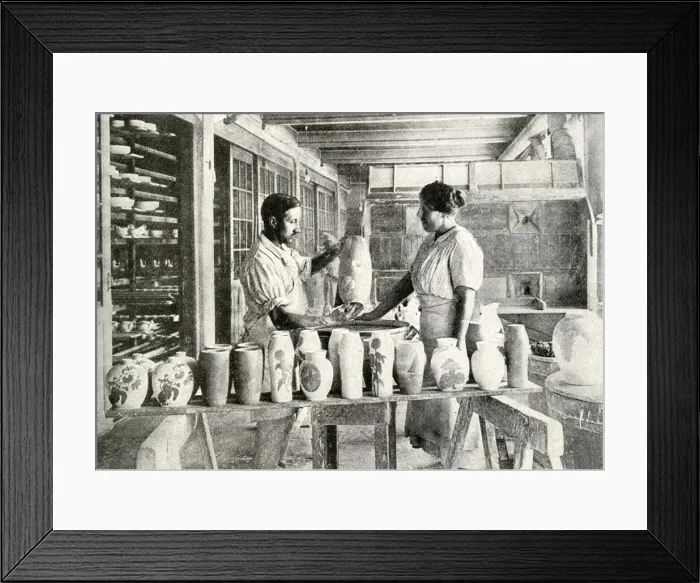Framed Print : Potters dipping porcelain vases, Copenhagen, Denmark Framed Print : Potters dipping porcelain vases, Copenhagen, Denmark