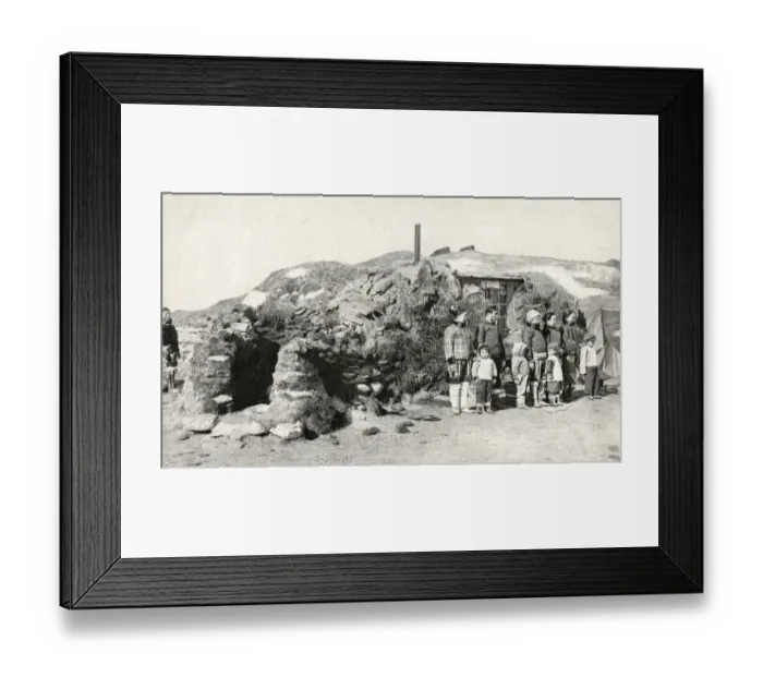 Framed Print : Eskimos outside their summer residence, Greenland Framed Print : Eskimos outside their summer residence, Greenland