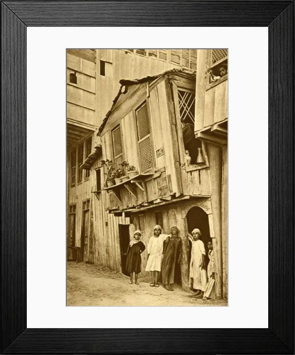 Framed Print : Boys and girls outside their homes, Port Said, Egypt Framed Print : Boys and girls outside their homes, Port Said, Egypt