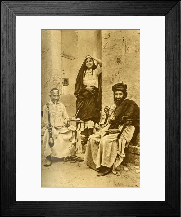 Framed Print : Rich man, dancing woman and beggar, Cairo, Egypt