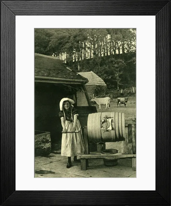 Framed Print : Dairymaid and butter churn, Isle of Wight Framed Print : Dairymaid and butter churn, Isle of Wight