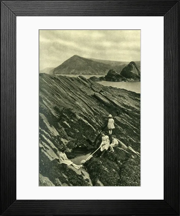 Framed Print : Coastline at low tide near Watermouth, North Devon Framed Print : Coastline at low tide near Watermouth, North Devon