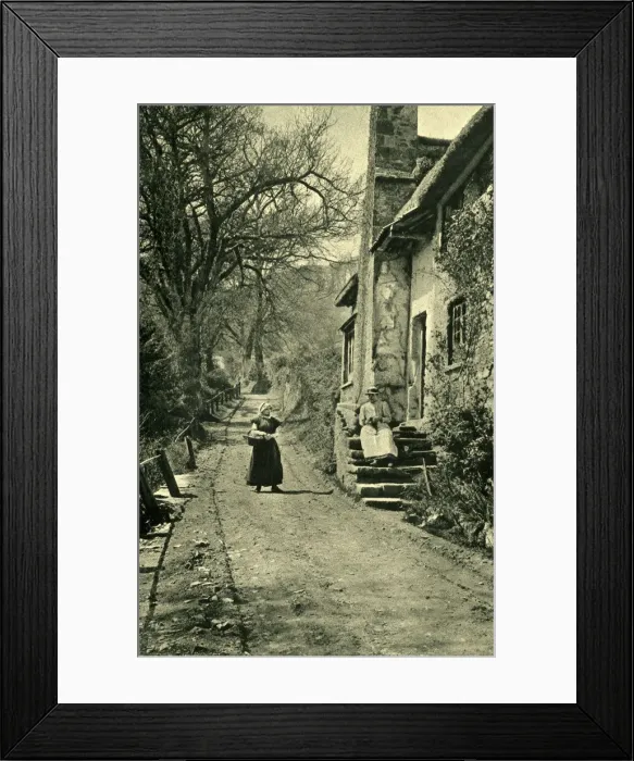 Framed Print : Quiet scene in the village of Luccombe, Somerset Framed Print : Quiet scene in the village of Luccombe, Somerset