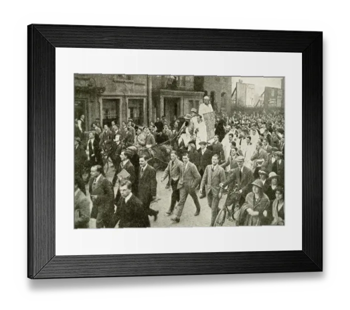 Framed Print : Mock funeral with Cambridge University students Framed Print : Mock funeral with Cambridge University students
