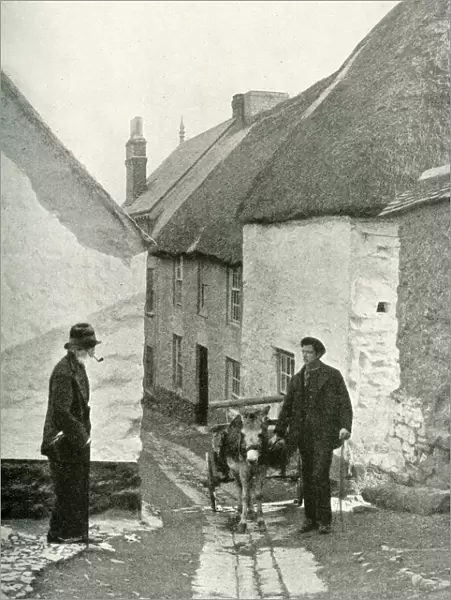 Street scene at Newlyn, near Penzance, Cornwall, England
