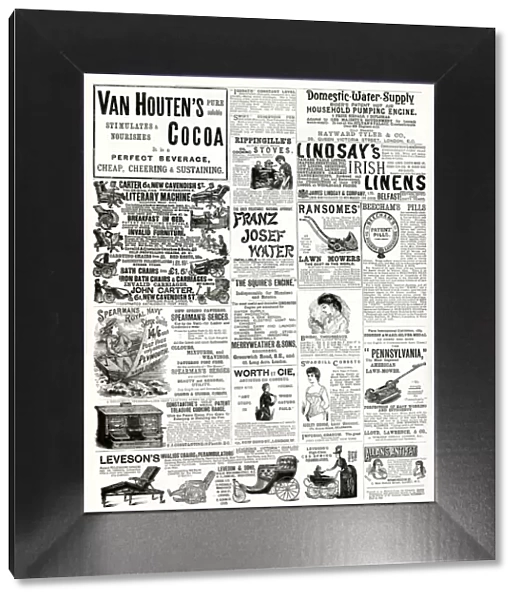 Page of Victorian adverts - 1890