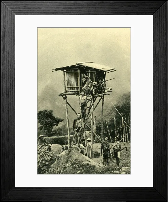Framed Print : Adults and children of an indigenous tribe, Formosa (Taiwan) Framed Print : Adults and children of an indigenous tribe, Formosa (Taiwan)
