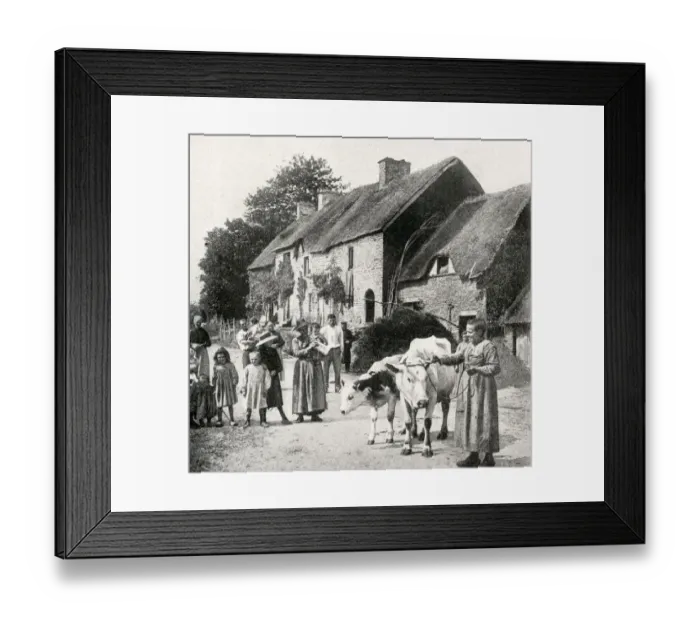 Framed Print : Village scene, Normandy, Northern France Framed Print : Village scene, Normandy, Northern France