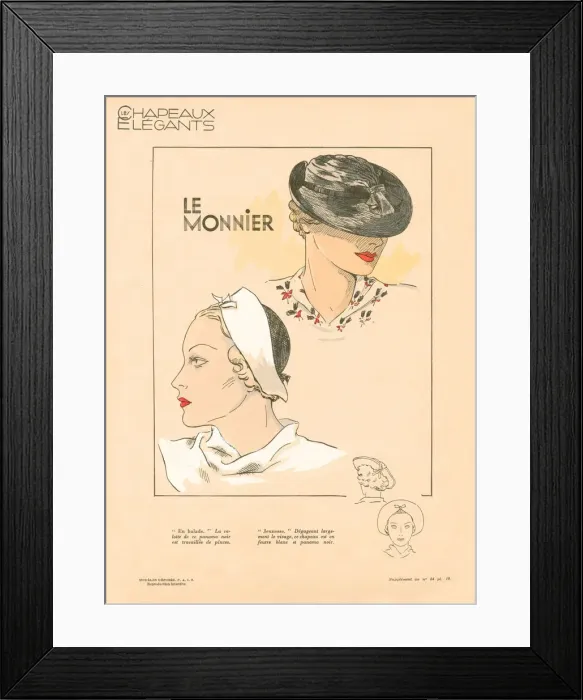 Framed Print : Les Chapeaux Elegants Framed Print : Les Chapeaux Elegants