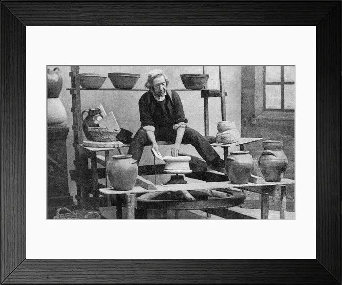 Framed Print : Man making pottery, Quimper, Brittany, Northern France