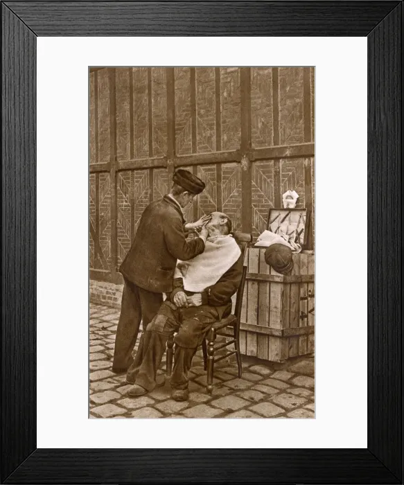 Framed Print : Barber in action, Rouen, Normandy, Northern France Framed Print : Barber in action, Rouen, Normandy, Northern France