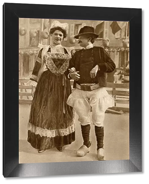 Couple in traditional costume, Brittany, Northern France