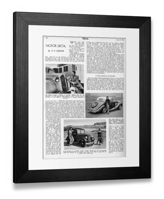 Framed Print : The Sketch, 1938 Motor Dicta Framed Print : The Sketch, 1938 Motor Dicta