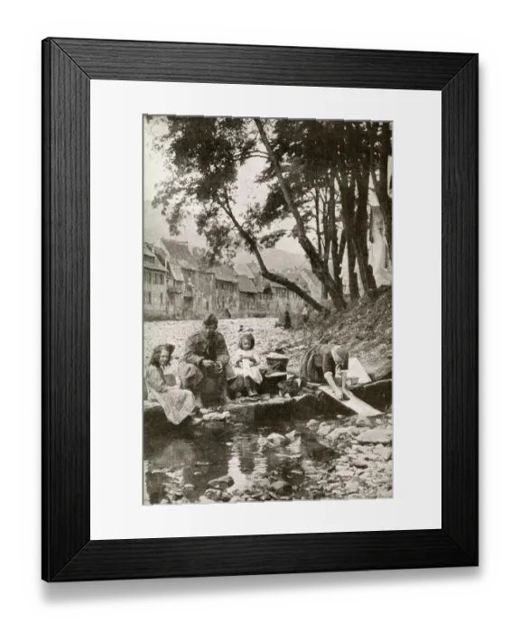 Framed Print : Soldier reunited with his family, Thann, Alsace, France Framed Print : Soldier reunited with his family, Thann, Alsace, France