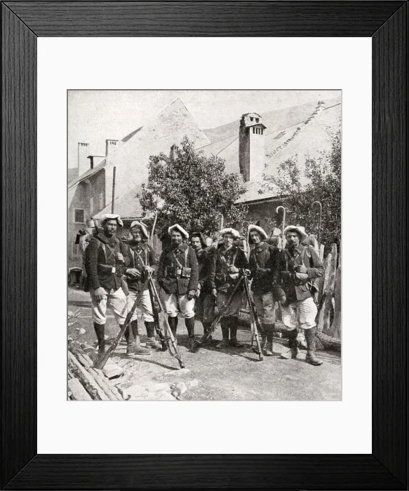 Framed Print : Group of Chasseurs Alpins soldiers, Alsace region, France Framed Print : Group of Chasseurs Alpins soldiers, Alsace region, France